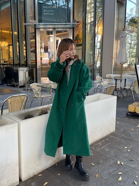 「MURUA（ムルーア）のアイテム（その他アウター）」を使った、本田莉央奈さん（レディース・158cm）の秋コーディネート
