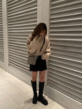 本田莉央奈さん(レディース・158cm)の秋コーディネート