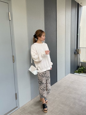 「MURUA（ムルーア）のアイテム（その他アウター）」を使った、本田莉央奈さん（レディース・158cm）の冬コーディネート