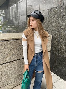 本田莉央奈さん(レディース・158cm)の秋コーディネート