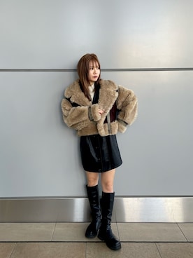 本田莉央奈さん(レディース・158cm)の冬コーディネート