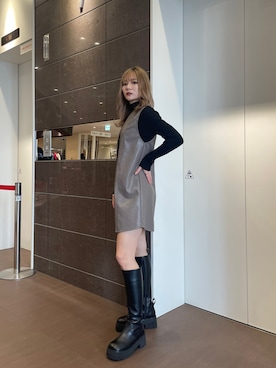 本田莉央奈さん（レディース・158cm）の冬コーディネート