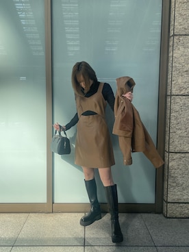 本田莉央奈さん（レディース・158cm）の冬コーディネート