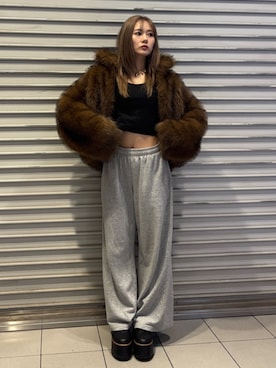 「MURUA（ムルーア）のアイテム（ブルゾン）」を使った、本田莉央奈さん（レディース・158cm）の秋コーディネート