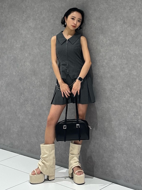 EMODA レイヤーベストチェーンワンピース グレー セール】レイヤーベストチェーンワンピース（ワンピース