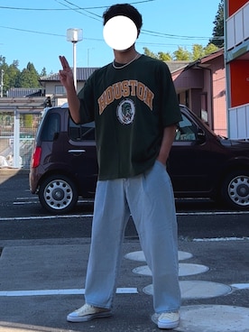 「アイテム（ネックレス、ホワイト系）」を使った、たろうさん（メンズ・177cm）の春コーディネート