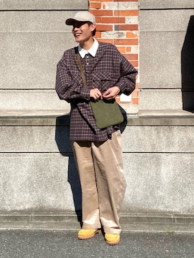 「チェック柄に恋してる」｜「アイテム（キャップ）」を使った、YUYAさん（メンズ・171cm）の夏コーディネート