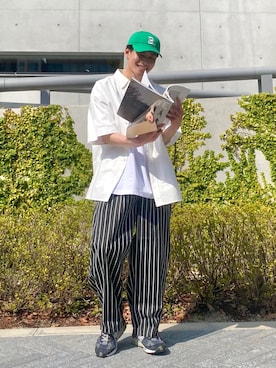 「RAGEBLUE（レイジブルー）のアイテム（チノパンツ）」を使った、YUYAさん（メンズ・171cm）の春コーディネート