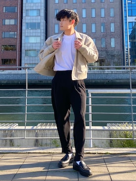 「PRO CLUB （プロクラブ）のアイテム（トップス）」を使った、YUYAさん（メンズ・171cm）の春コーディネート