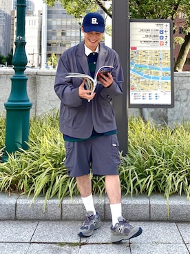 「YUYA × BeAMS DOT（ユウヤバイビームスドット）のアイテム（キャップ）」を使った、YUYAさん（メンズ・171cm）の夏コーディネート