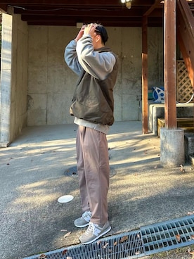 「NEW BALANCE（ニューバランス）のML574（スニーカー、グレー系）」を使った、YUYAさん（メンズ・172cm）の冬コーディネート