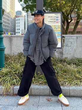 「RUUBON（ルーボン）のアイテム（ダウンジャケット/コート）」を使った、YUYAさん（メンズ・171cm）の冬コーディネート