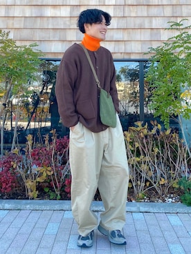 「nowm（ノウム）のアイテム（トップス）」を使った、YUYAさん（メンズ・171cm）の冬コーディネート