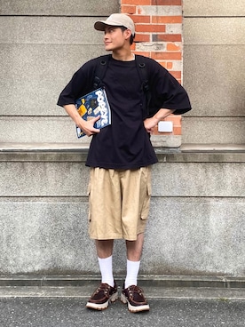 「YUYA × BeAMS DOT（ユウヤバイビームスドット）のアイテム（キャップ）」を使った、YUYAさん（メンズ・171cm）の夏コーディネート