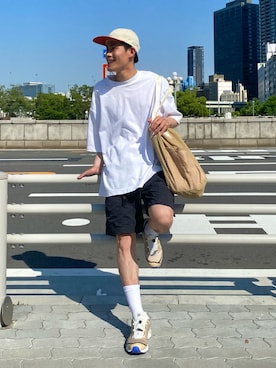 「Steven Alan（スティーブンアラン）のアイテム（帽子）」を使った、YUYAさん（メンズ・171cm）の夏コーディネート