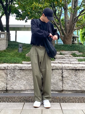「PRO CLUB （プロクラブ）のアイテム（トップス）」を使った、YUYAさん（メンズ・171cm）の春コーディネート