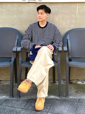 「YUYA × BeAMS DOT（ユウヤバイビームスドット）のアイテム（キャップ）」を使った、YUYAさん（メンズ・171cm）の秋コーディネート