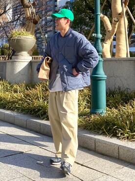 「YUYA × BeAMS DOT（ユウヤバイビームスドット）のアイテム（キャップ）」を使った、YUYAさん（メンズ・171cm）の春コーディネート