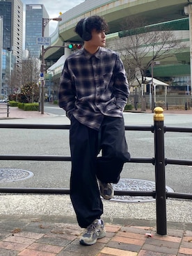 「Gramicci（グラミチ）のアイテム」を使った、YUYAさん（メンズ・171cm）の冬コーディネート