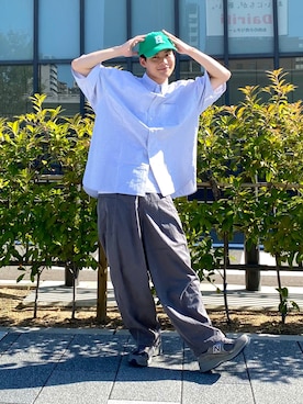 「YUYA × BeAMS DOT（ユウヤバイビームスドット）のアイテム（キャップ）」を使った、YUYAさん（メンズ・171cm）の夏コーディネート