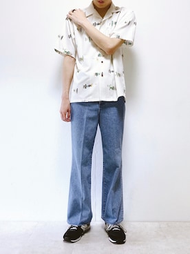 「URBAN RESEARCH Sonny Label（アーバンリサーチサニーレーベル）の『吸水速乾』セオαグラフィック半袖シャツ（シャツ/ブラウス）」を使った、ちょびさん（メンズ・184cm）の夏コーディネート