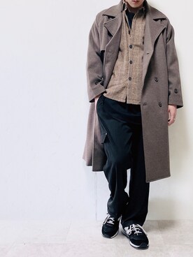 「チェック柄に恋してる」｜「アイテム（トレンチコート）」を使った、ちょびさん（メンズ・184cm）の秋コーディネート