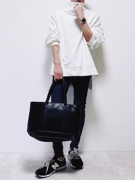 「Ellno Loset（エルノロゼット）のアイテム（スウェット）」を使った、ちょびさん（メンズ・184cm）の秋コーディネート
