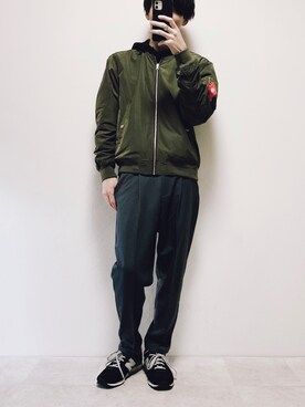 「URBAN RESEARCH Sonny Label（アーバンリサーチサニーレーベル）のアイテム（MA-1）」を使った、ちょびさん（メンズ・184cm）の冬コーディネート