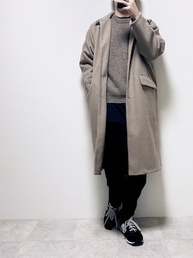 「LUCY（ルーシー）のアイテム（チェスターコート）」を使った、ちょびさん（メンズ・184cm）の秋コーディネート