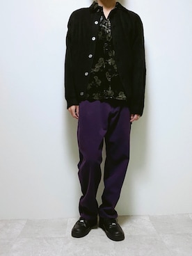 「Ellno Loset（エルノロゼット）のアイテム（カーディガン/ボレロ）」を使った、ちょびさん（メンズ・184cm）の冬コーディネート