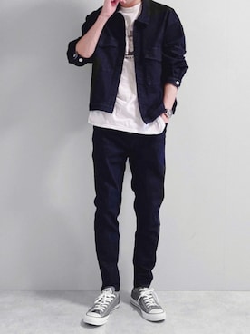 「EDWIN（エドウィン）のアイテム（セットアップ）」を使った、ちょびさん（メンズ・184cm）の夏コーディネート