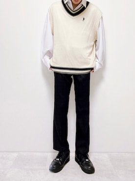 「U.S. POLO ASSN.（ユーエスポロアッスン）のアイテム（ベスト）」を使った、ちょびさん（メンズ・184cm）の春コーディネート