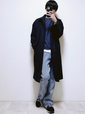 「G.O.C（ジーオーシー）のアイテム（デニムパンツ）」を使った、ちょびさん（メンズ・184cm）の冬コーディネート