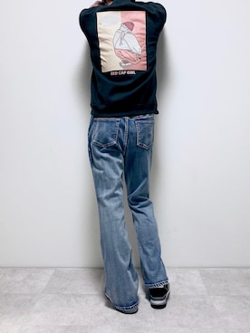「G.O.C（ジーオーシー）のアイテム（デニムパンツ）」を使った、ちょびさん（メンズ・184cm）の冬コーディネート