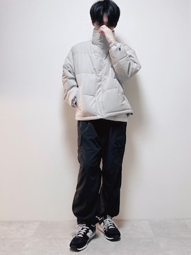 「KANGOL（カンゴール）のアイテム（ダウンジャケット/コート）」を使った、ちょびさん（メンズ・184cm）の秋コーディネート