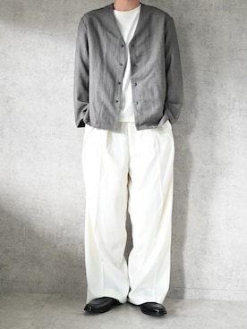 「アイテム（スラックス）」を使った、ちょびさん（メンズ・184cm）の秋コーディネート