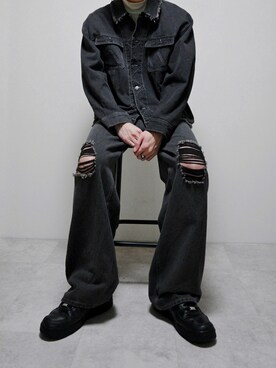「WONDER WONDER」｜「アイテム（デニムジャケット）」を使った、ちょびさん（メンズ・184cm）の冬コーディネート
