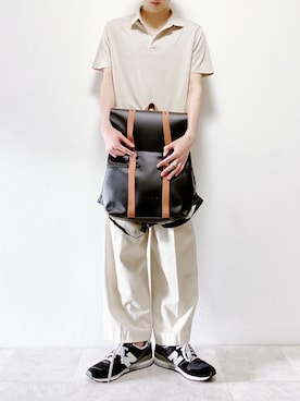 「URBAN RESEARCH ROSSO MEN（アーバンリサーチロッソメン）の『XLサイズあり』『抗菌/防臭』ハイパフォーマンスコットン天竺ポロシャツ（ポロシャツ）」を使った、ちょびさん（メンズ・184cm）の夏コーディネート