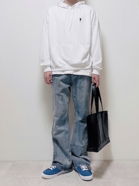 「G.O.C（ジーオーシー）のアイテム（デニムパンツ）」を使った、ちょびさん（メンズ・184cm）の秋コーディネート