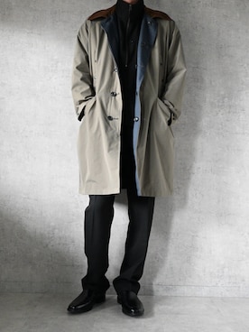 「アイテム（ステンカラーコート）」を使った、ちょびさん（メンズ・184cm）の秋コーディネート