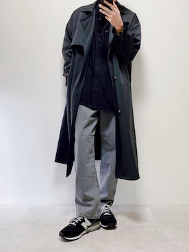 「ストレートパンツ」｜「アイテム（トレンチコート）」を使った、ちょびさん（メンズ・184cm）の春コーディネート