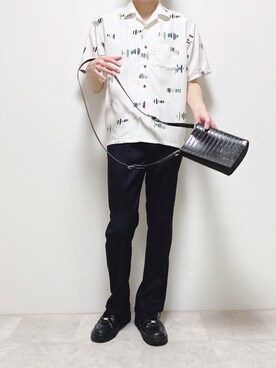 「URBAN RESEARCH Sonny Label（アーバンリサーチサニーレーベル）の『吸水速乾』セオαグラフィック半袖シャツ（シャツ/ブラウス）」を使った、ちょびさん（メンズ・184cm）の夏コーディネート