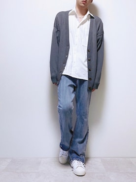 「G.O.C（ジーオーシー）のアイテム（デニムパンツ）」を使った、ちょびさん（メンズ・184cm）の秋コーディネート