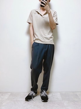 「URBAN RESEARCH ROSSO MEN（アーバンリサーチロッソメン）の『XLサイズあり』『抗菌/防臭』ハイパフォーマンスコットン天竺ポロシャツ（ポロシャツ）」を使った、ちょびさん（メンズ・184cm）の夏コーディネート