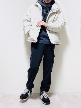 「KANGOL（カンゴール）のアイテム（ダウンジャケット/コート）」を使った、ちょびさん（メンズ・184cm）の冬コーディネート