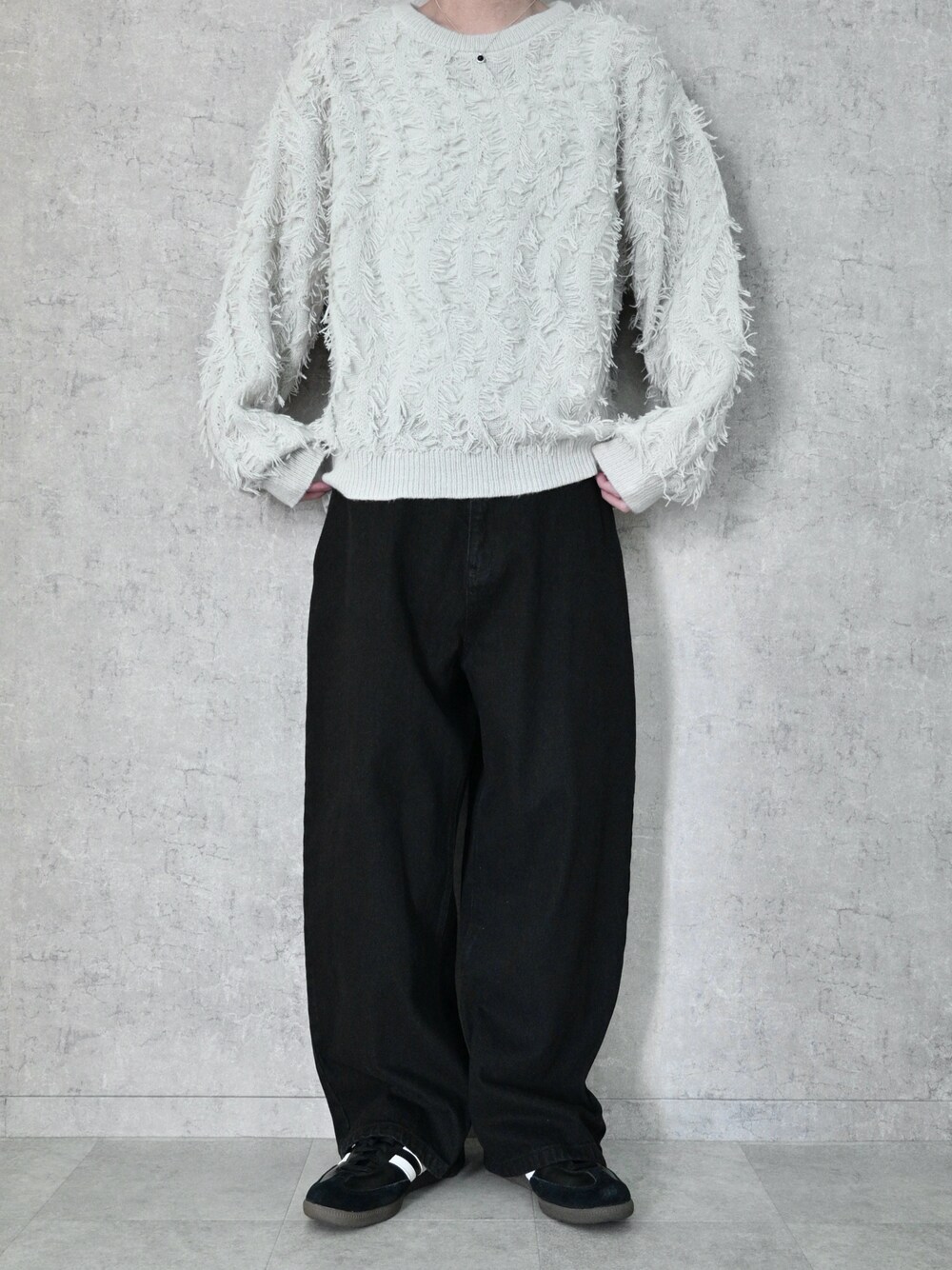 Spielio】Mohair-like fringe design knit/モヘアライクフリンジ