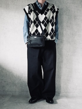 「アイテム（バッグ）」を使った、ちょびさん（メンズ・184cm）の冬コーディネート