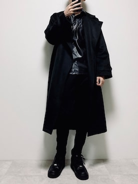 「CREARE -LINO-（クレアーレリノ）のアイテム（チェスターコート）」を使った、ちょびさん（メンズ・184cm）の冬コーディネート