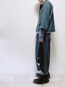 「BASQUE magenta（バスクマゼンタ）のアイテム（セットアップ）」を使った、ちょびさん（メンズ・184cm）の秋コーディネート