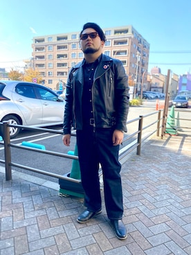 「アイテム（デニムパンツ）」を使った、ホンダネーション さん（メンズ・172cm）の秋コーディネート